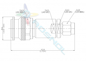 SMA Plug (Male) to Precision TNC Plug (Male) Adaptor