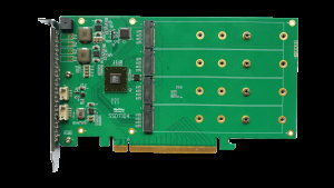 4 Channel M.2 PCIe 3.0 x16 NVMe RAID Controller with Fan-less Cooling Solution